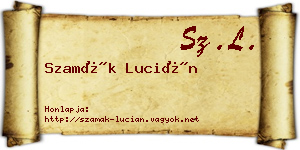 Szamák Lucián névjegykártya